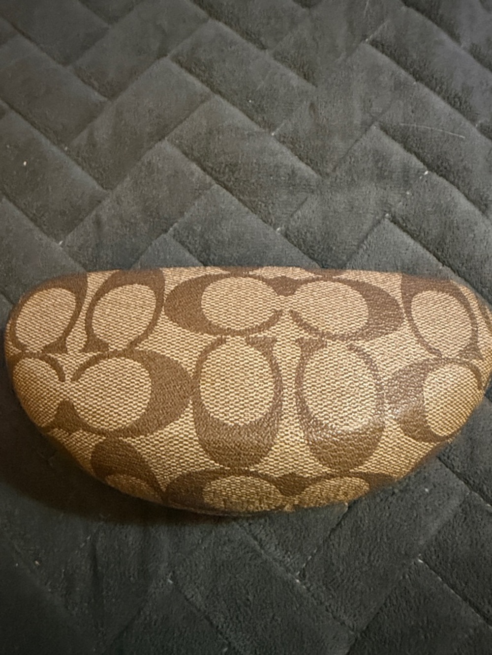 Coach Brown Signature Jacquard Sunglasses Case